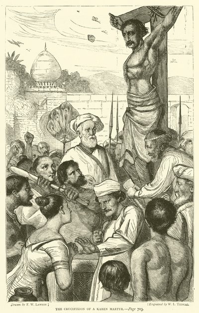 Die Kreuzigung eines Karen-Märtyrers von Francis Wilfred Lawson