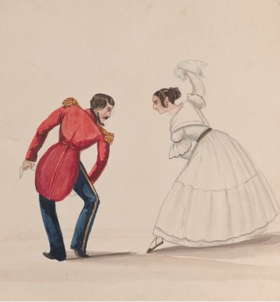 Ein peruanischer Mann und eine Frau tanzen die Zamacueca von Francisco