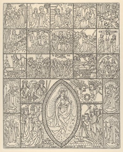 Die fünfzehn Geheimnisse und die Jungfrau des Rosenkranzes (moderne Impression) von Francisco Doménech