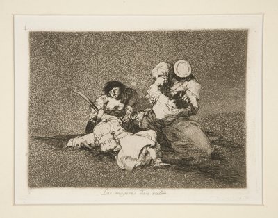 Die Frauen geben Mut, Blatt 4 aus Die Schrecken des Krieges von Francisco de Goya