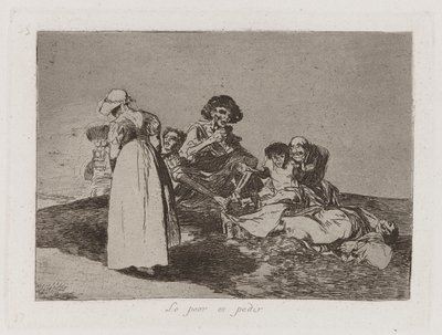 Das Schlimmste ist zu betteln, Platte 55 aus Die Schrecken des Krieges von Francisco de Goya