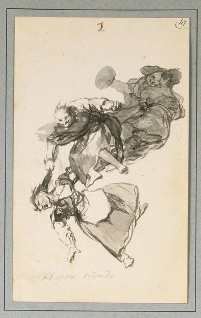 Bajan riñendo, oder Sie gehen streitend hinunter von Francisco de Goya