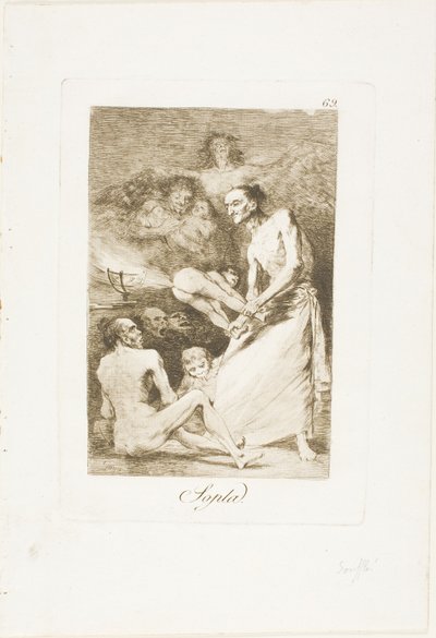 Blow, Platte 69 aus Los Caprichos von Francisco Jose de Goya y Lucientes