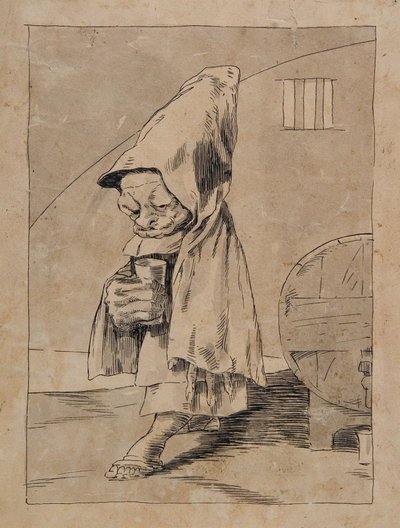Karikatur eines Mönchs von Francisco Jose de Goya y Lucientes