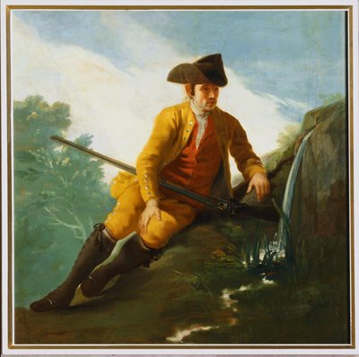 Jäger, der an einem Brunnen sitzt von Francisco Jose de Goya y Lucientes