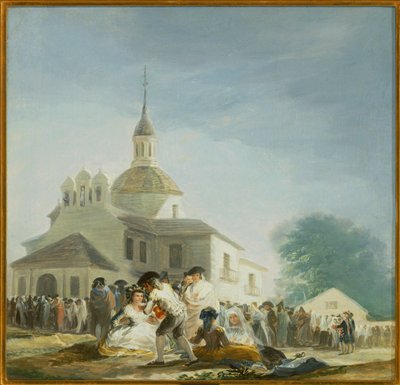 Pilger vor der Kapelle des Heiligen Isidor La ermita de San Isidro el día de la fiesta von Francisco Jose de Goya y Lucientes