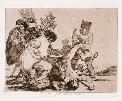 Die Schrecken des Krieges: Was können wir sonst tun? (Radierung nach Zeichnung) von Francisco de Goya