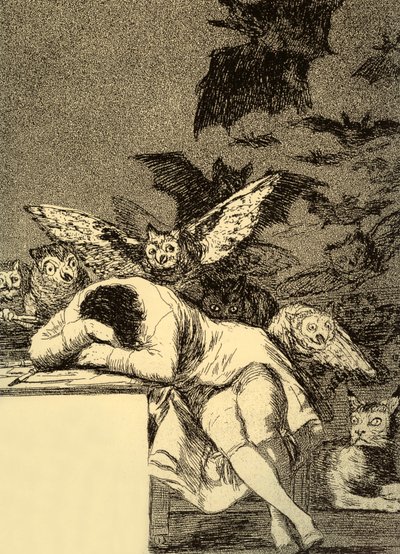 Der Schlaf der Vernunft gebiert Ungeheuer (Caprice 43) von Francisco Jose de Goya y Lucientes