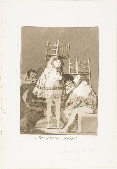 Sie haben schon einen Sitzplatz (d.h. unten), Platte 26 aus Los Caprichos von Francisco Jose de Goya y Lucientes