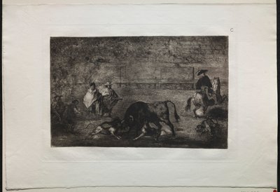 Stierkämpfe: Der Hund auf den Stier losgelassen, 1876 von Francisco de Goya