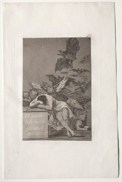 Caprichos: Der Schlaf der Vernunft gebiert Ungeheuer von Francisco de Goya