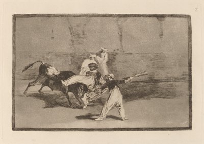 Ein Maure wird in der Arena vom Stier gefangen von Francisco de Goya