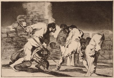 Grausame Torheit, aus der Serie Los Disparates von Francisco de Goya