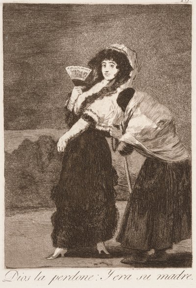 Um Himmels willen: Und es war ihre Mutter aus der Serie Los Caprichos von Francisco de Goya