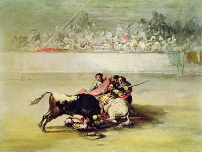 Der Sturz eines Picadors von seinem Pferd unter einem Stier von Francisco de Goya