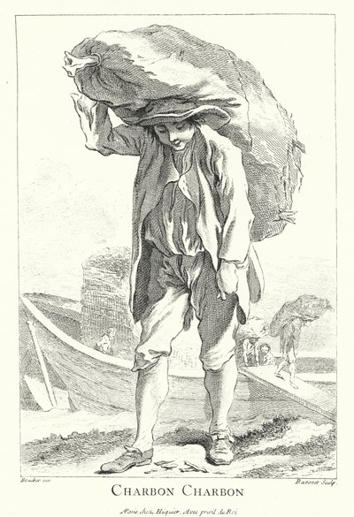 Kohlenhändler (Gravur) von Francois (after) Boucher