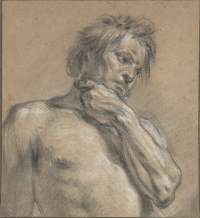 Halbfigurstudie eines Mannes von François Boucher