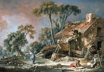Landschaft mit Bauernhaus von François Boucher