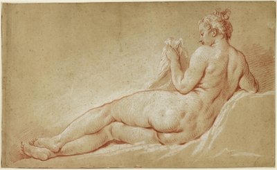 Liegender weiblicher Akt von hinten gesehen von François Boucher
