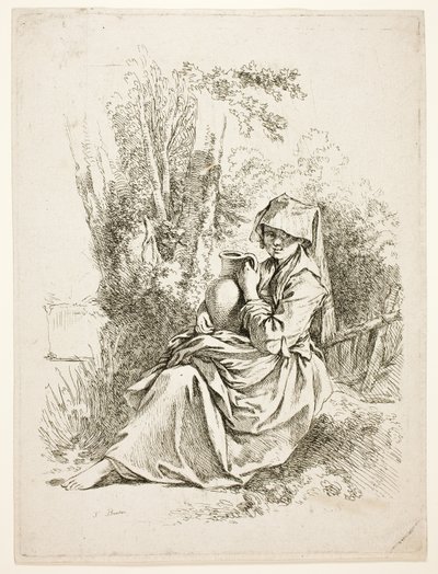 Bäuerin mit Krug von François Boucher