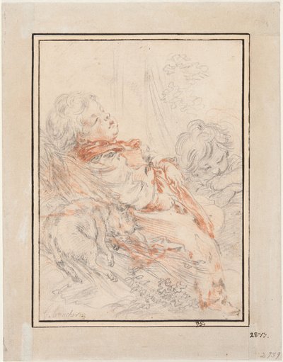 Schlafendes Kind von François Boucher