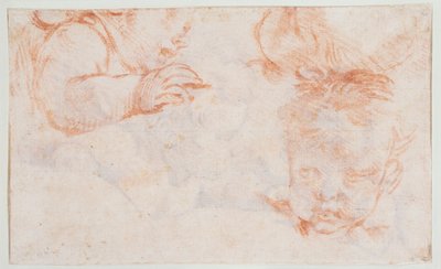 Drei Jungenköpfe. Studien für Türstück im Amalienborg von François Boucher
