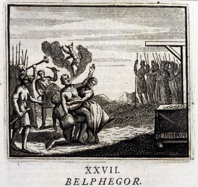 Belphegor. Fabeln von Jean de La Fontaine. Illustration von François Chauveau. Ausgabe von 1728 von Francois Chauveau