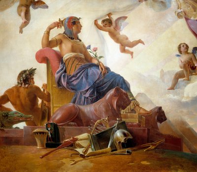 Studie und Genia enthüllen das alte Ägypten für Griechenland. (Detail) Darstellung Ägyptens. Gemälde von François Édouard Picot (1786-1868) 19. Jahrhundert von Francois Edouard Picot
