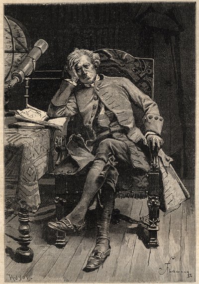 Guy Mannering - Illustration des 19. Jahrhunderts für Walter Scotts Roman „Guy Mannering oder Der Astrologe“ - Gravur nach Flameng von Francois Flameng