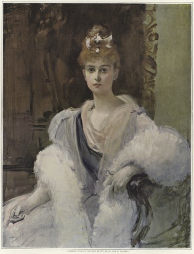 Skizze für ein Porträt von Mme de M von Francois Flameng