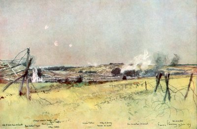 Die Kirche von Ablain und Souchez, Artois, Frankreich, 19. Juni 1915, 1926 von Francois Flameng