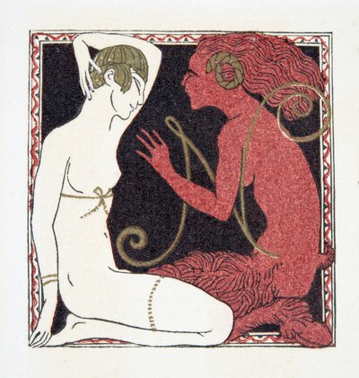 Buchstabe N, aus Personages de Comedie, veröffentlicht 1922 von Francois Louis Schmied