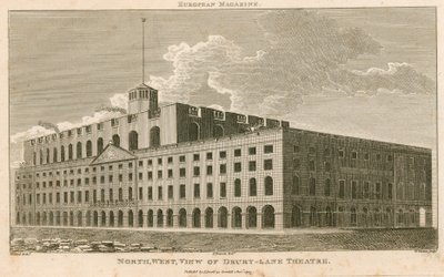 Nordwestansicht des Drury Lane Theaters, London von Francois Louis Thomas Francia