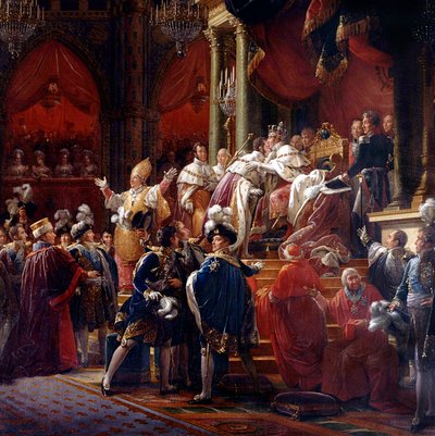 Die Krönung von König Karl X., 29. Mai 1825 in der Kathedrale von Reims (Detail) von Francois Pascal Simon Gerard