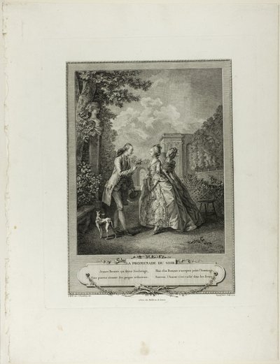 Abendspaziergang, aus Monument du Costume Physique et Moral de la fin du Dix-huitième siècle von Francois Robert Ingouf