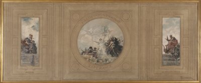 Skizze für das Rathaus von Pantin: Avenir. Hardy Pantin! Vorwärts. Espérance. Glorreiche Vergangenheit, 1886 von Francois Schommer
