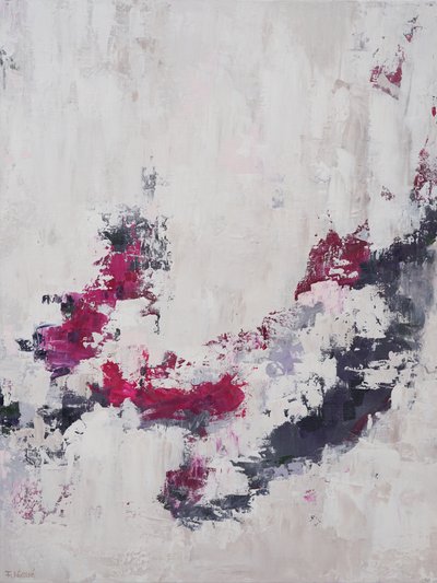 Zeitgenössische Magenta Striche von Françoise Wattré