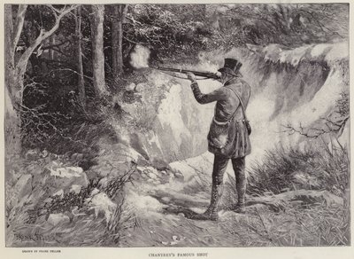 Sir Francis Chantrey tötet zwei Waldschnepfen mit einem Schuss bei der Jagd auf Holkham Hall, Norfolk von Frank (after) Feller