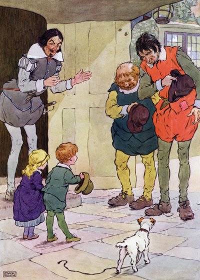 Illustration für Die Kinder im Wald (Farblithografie) von Frank Adams