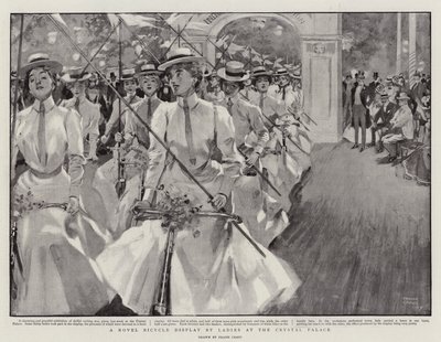Eine neuartige Fahrradvorführung von Damen im Crystal Palace von Frank Craig
