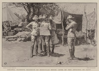Regiment der unregelmäßigen Kavallerie von Oberst Plumer, einige der Offiziere im Lager von Frank Dadd