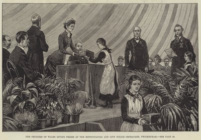 Die Prinzessin von Wales überreicht Preise im Metropolitan and City Police Orphanage, Twickenham von Frank Dadd