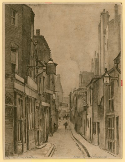 Skizze von Leather Lane, Holborn, London (Gravur) von Frank Lewis Emanuel