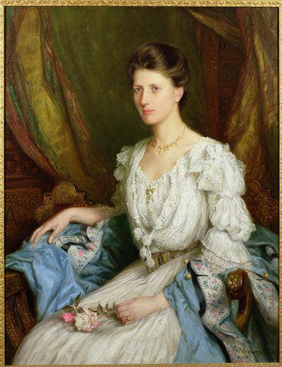 Porträt einer edwardianischen Dame, Rosalie Sinclair von Frank Moss Bennett