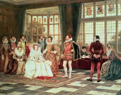 Königin Elizabeth I. (1533-1603) am Hof von Frank Moss Bennett