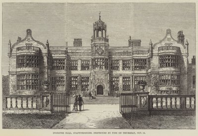 Ingestre Hall, Staffordshire, durch Feuer zerstört am Donnerstag, 12. Oktober von Frank Watkins