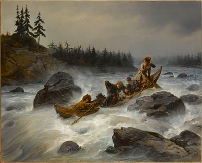 Der Herzog von Orleans am Muonio-Fluss in Lappland, August 1795, 1840 von François August Biard