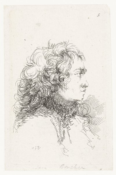 Kopf eines jungen Mannes von François Boucher