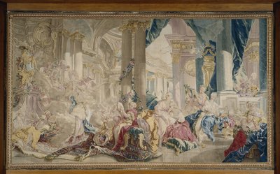Psyché von Zephyr in den Palast der Liebe geführt und Psyché zeigt ihren Schwestern ihren Reichtum, nach 1741 von François Boucher