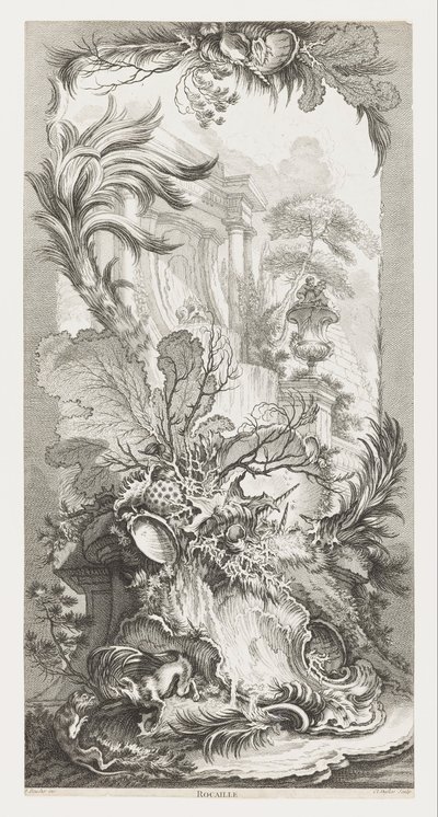 Rocaille [Rokoko-Design], in Nouveaux Morceaux pour des Paravents [Neue Konzepte für Paravents] von François Boucher